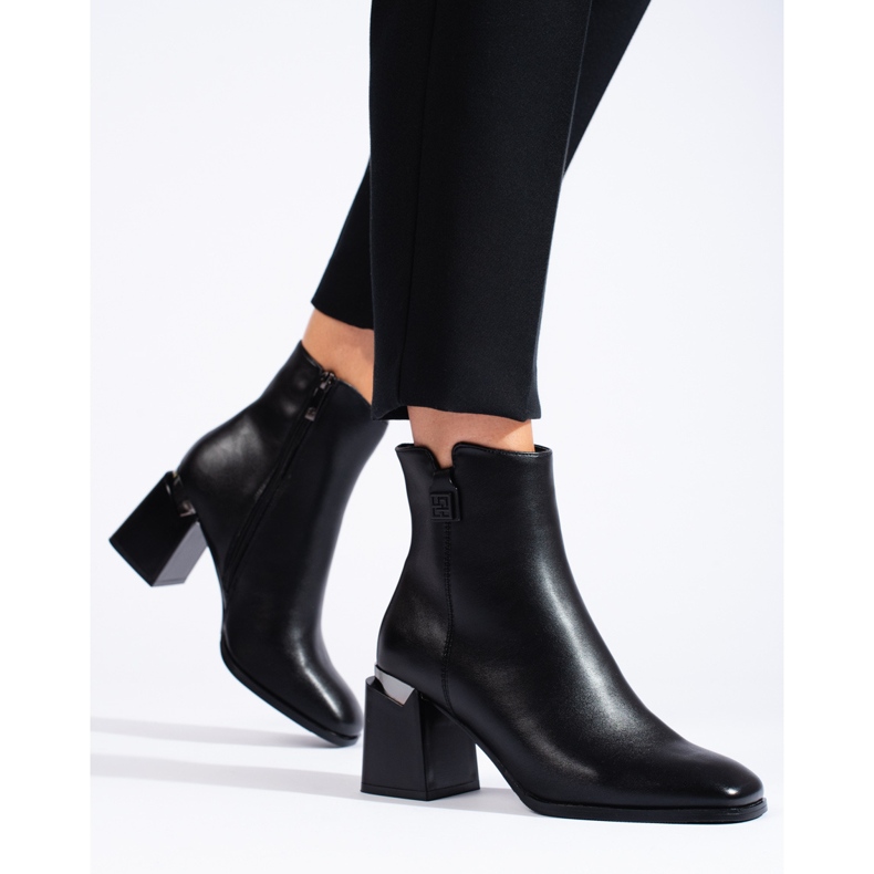 W. Potocki Elegant black high-heeled boots by Potocki 1