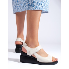 Comfortable white wedge sandals by Sergio Leone 1