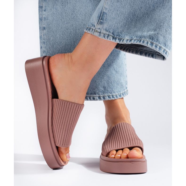 Sergio Leone Women's pink wedge sandals 2