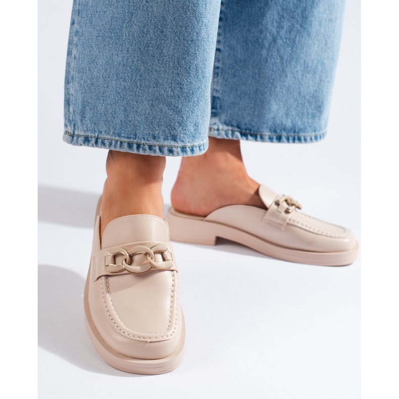 Beige full platform flip-flops 1