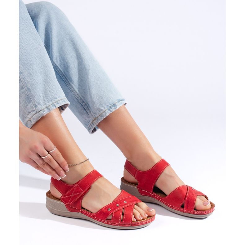 Light red women's platform sandals 1