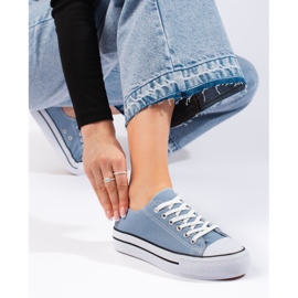 Blue classic women's lace-up sneakers 1 Blue classic women's lace-up sneakers 1