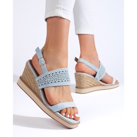 Blue women's wedge sandals 2 Blue women's wedge sandals 2