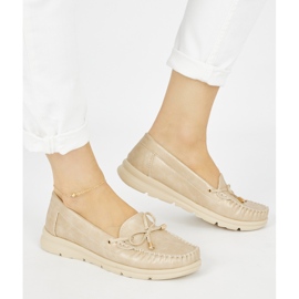 Seastar Gold comfortable moccasins made of eco-leather golden 1