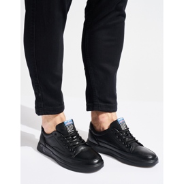 Black men's sports lace-up shoes 1