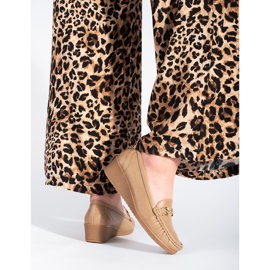 Beige women's moccasins with buckle 2