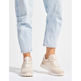 Women's beige sports shoes 1