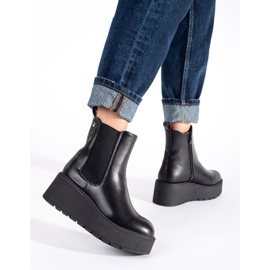 Seastar Black women's Chelsea boots with a wedge heel 1