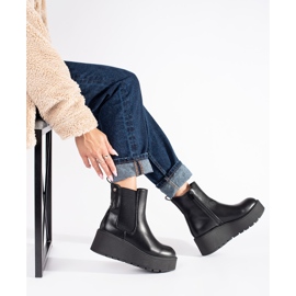 Seastar Black women's Chelsea boots with a wedge heel 2
