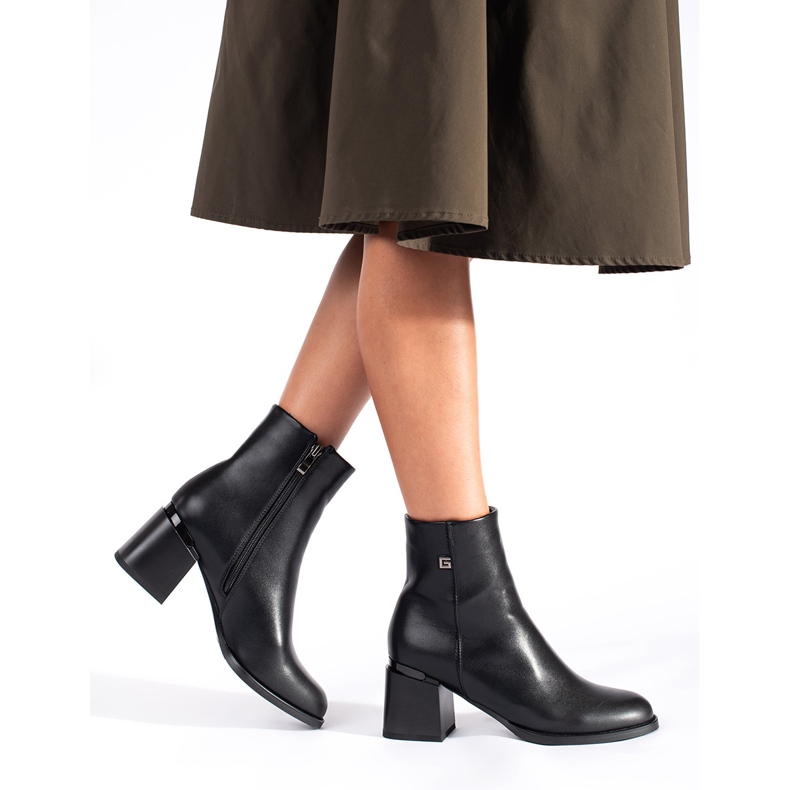 Goodin Classic black women's ankle boots with a block heel 1 Goodin Classic black women's ankle boots with a block heel 1