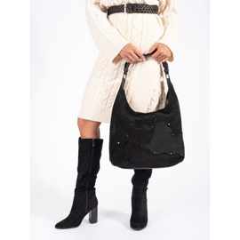 Black suede women's boots 1