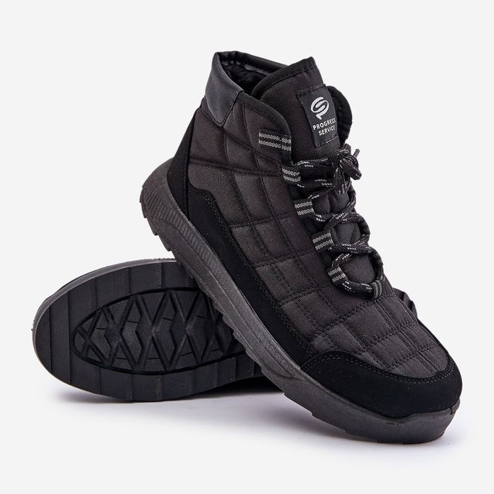 Insulated Men's Winter Lace-Up Boots Progress PROGJ-24-153 Black 1