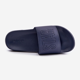 Light Men's Flip-Flops With Big Star Logo OO174031 Navy Blue 1 Light Men's Flip-Flops With Big Star Logo OO174031 Navy Blue 1
