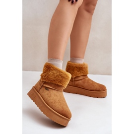 Platform snow boots with fur Big Star OO274A106 Camel beige 2