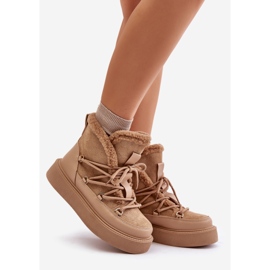 Dark beige Tamidra snow boots on the platform 1