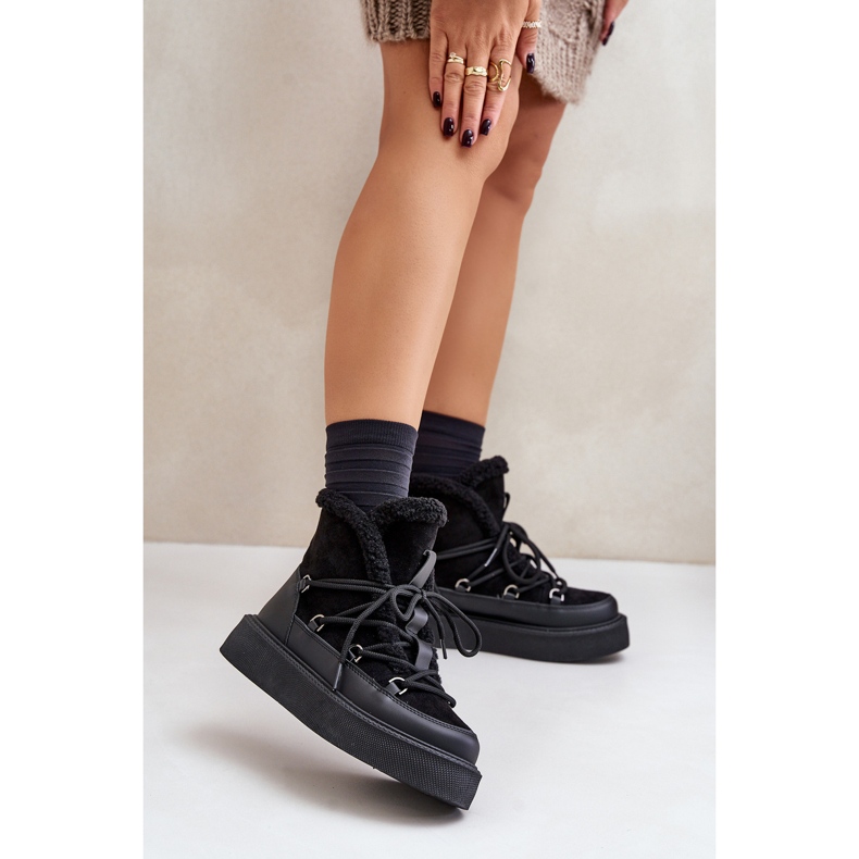 Black Tamidra Snow Boots On Platform 2