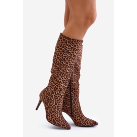 Brown Reanwenna Leopard High Heel Boots 1