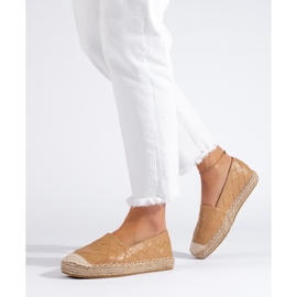 SHELOVET Quilted espadrilles brown 1
