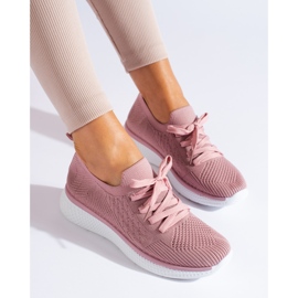 Pink Lace-up Sports Shoes 1