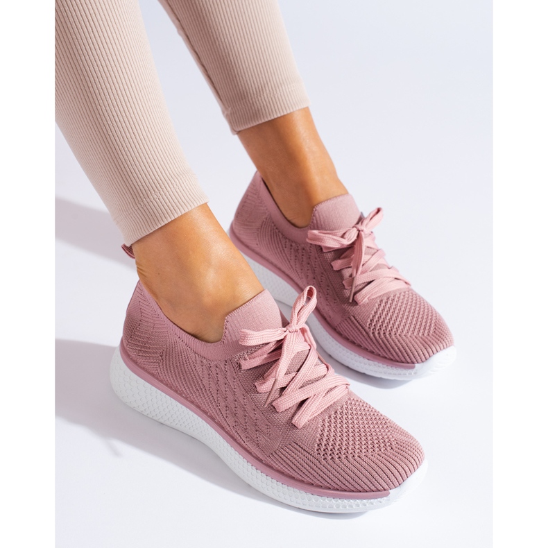 Pink Lace-up Sports Shoes 1