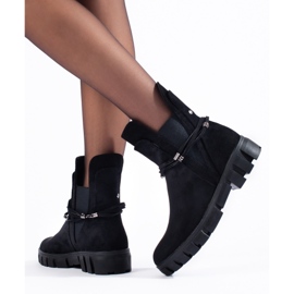 Women's black Chelsea boots on the Vinceza platform made of ecological suede 1