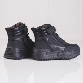 Black boots for boys with a thick sole 1