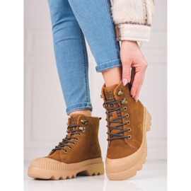 Women's shoes made of genuine leather Big Star KK274520 brown 2