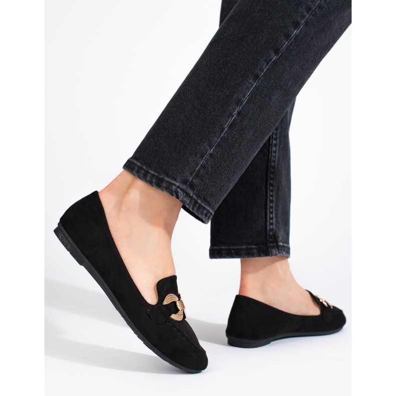 Comfortable women's Shelovet suede loafers black 1 Comfortable women's Shelovet suede loafers black 1