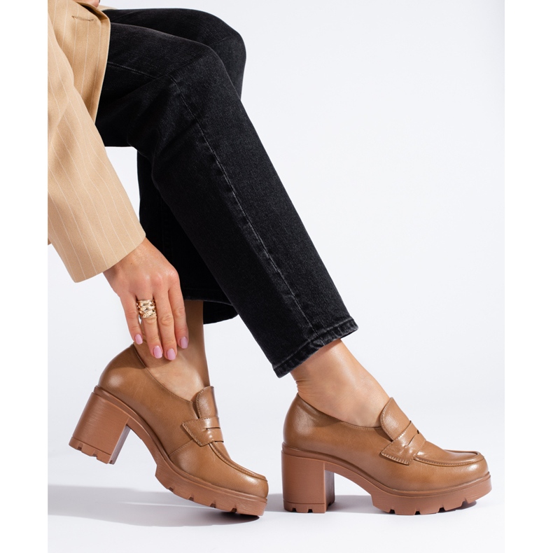 W. Potocki Brown low-heeled shoes by Potocki 1