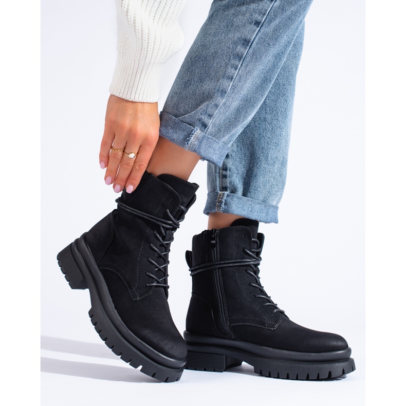 Shelovet black suede women's workwear 1 Shelovet black suede women's workwear 1