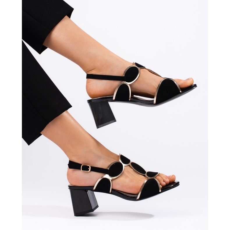 Goodin Black women's sandals with a buckle 1