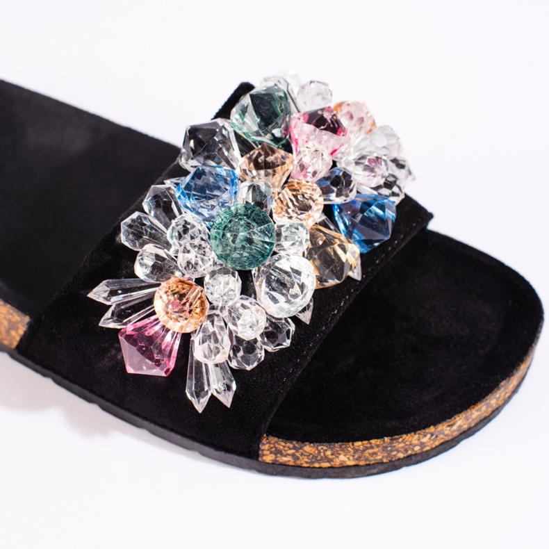 Women's black suede slippers 2 Women's black suede slippers 2