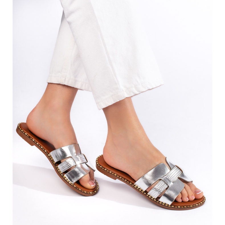 Silver women's flip-flops 1 Silver women's flip-flops 1