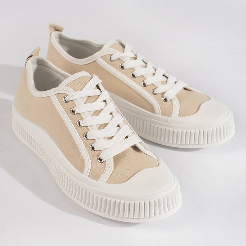Beige women's platform sneakers 1 Beige women's platform sneakers 1