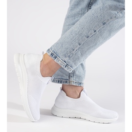 White slip-on sports shoes 1