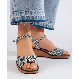 Comfortable women's wedge sandals by Sergio Leone white 2