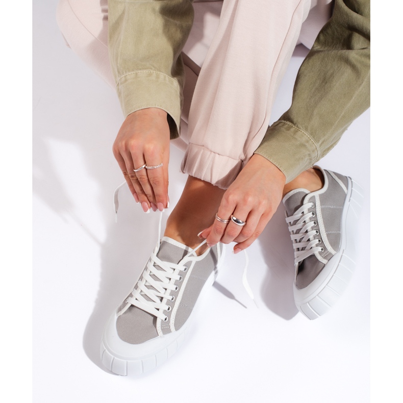 Comfortable women's gray sneakers grey 1