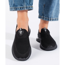 Black textile women's sneakers 1