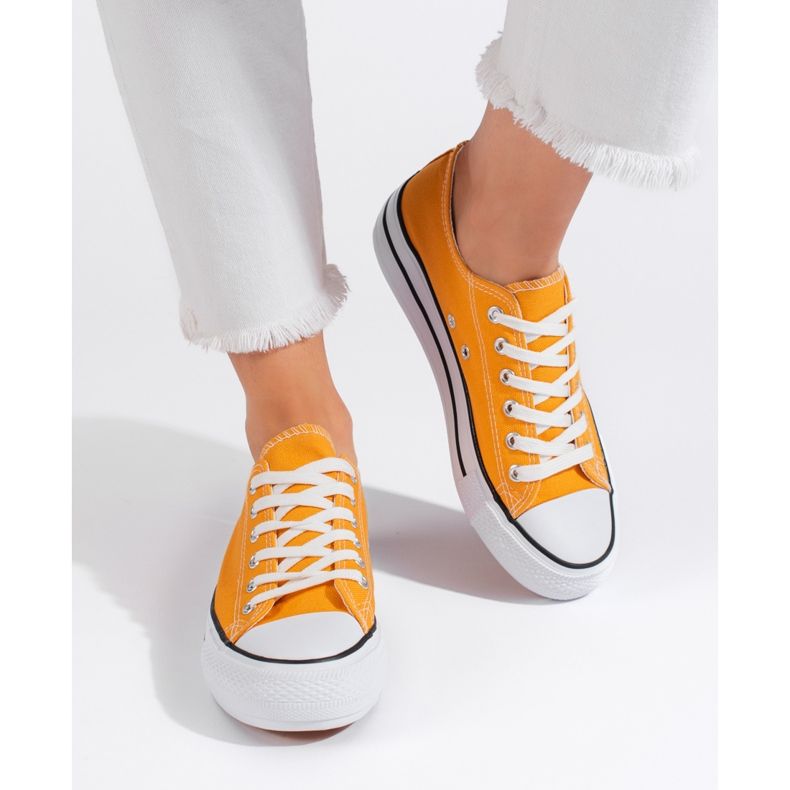 Yellow classic women's lace-up sneakers 1 Yellow classic women's lace-up sneakers 1