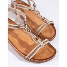 Women's beige slip-on sandals 1