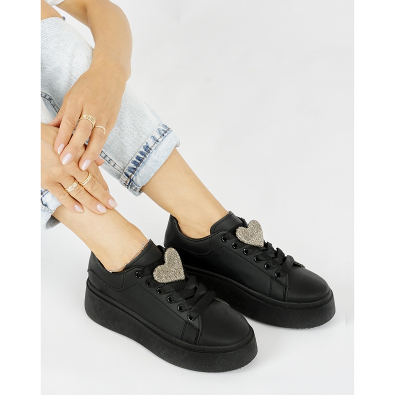 Black women's platform sneakers 1