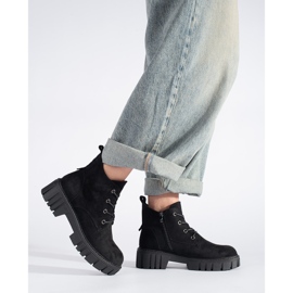 Black Lace-Up Suede Ankle Boots by Sergio Leone 1 Black Lace-Up Suede Ankle Boots by Sergio Leone 1