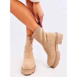 Roanna Khaki sock boots beige 1