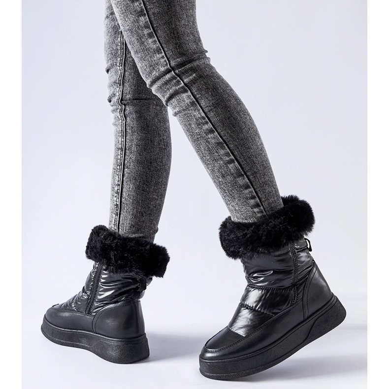 Black insulated snow boots with fur Oliver 1 Black insulated snow boots with fur Oliver 1