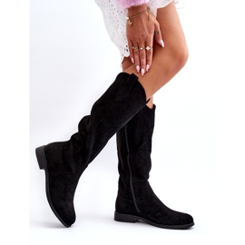Women's Openwork Boots Black S.Barski HY66-132 3