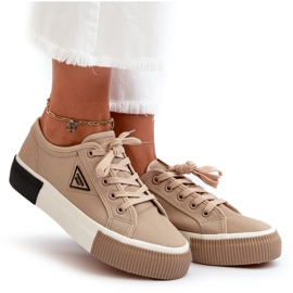 MSMG Women's Low Sneakers, Brown 3