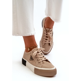 MSMG Women's Low Sneakers, Brown 1