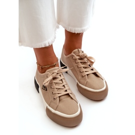 MSMG Women's Low Sneakers, Brown 2