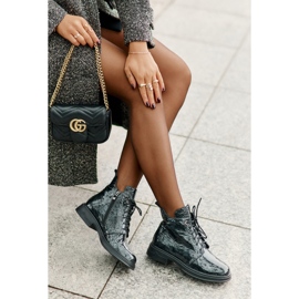 S.Barski Women's Leather Patent Boots, Warm, Zippered, D&A LZ42-042, Dark Green 1 S.Barski Women's Leather Patent Boots, Warm, Zippered, D&A LZ42-042, Dark Green 1