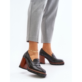 Women's High Heel Shoes Made of Eco Leather, Black Vinceza 58105 2